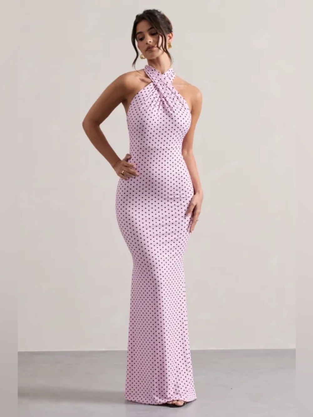 Club London Invincible Polka Dot Maxi Dress